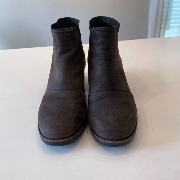 Sorel‎ Women's Braun Leather Cate Block Heel Ankle Casual Chelsea Booties Size 9 - Picture 4 of 10